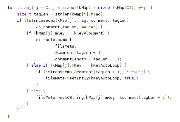 OggExtractor.cpp parseVorbisComment function